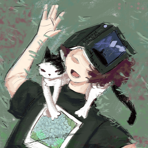 picture of me sleeping in the grass. My cat keks sleeps around my neck. A book is laying on my face.